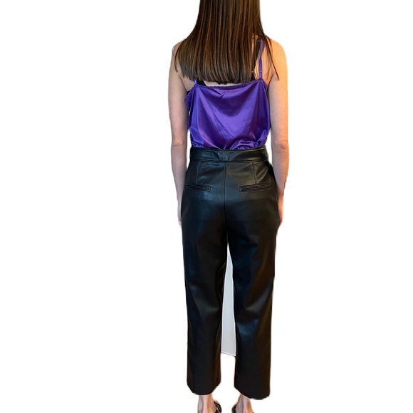 Ann Taylor Faux Leather Trousers Size 2Petite - Picture 3 of 3